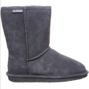 Bearpaw Gray Leather & shearling winter boots